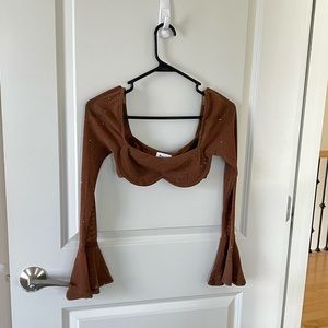 princess polly brown sparkly top